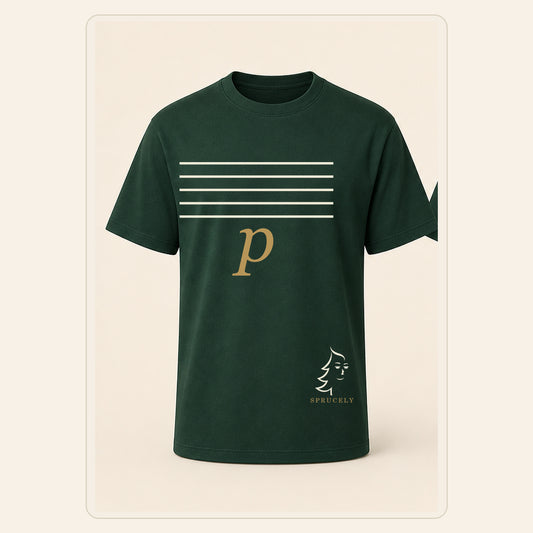 The Bass Claw Minimal T-Shirt, Forest Green, vista frontal sobre fondo neutro