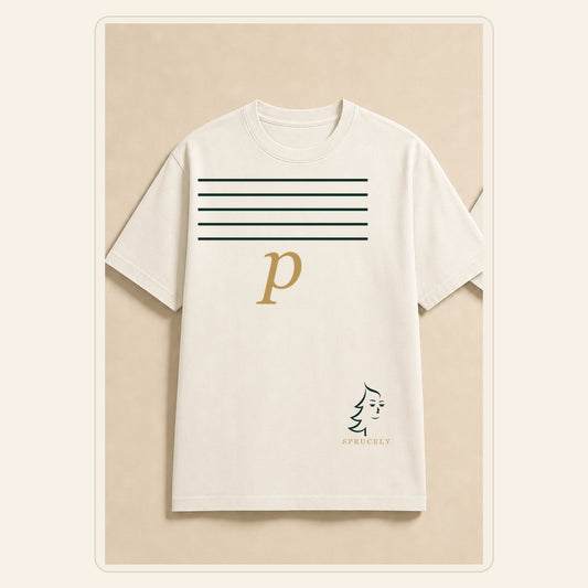The Bass Claw Minimal T-Shirt — Warm Ivory Edition, vista frontal sobre fondo neutro