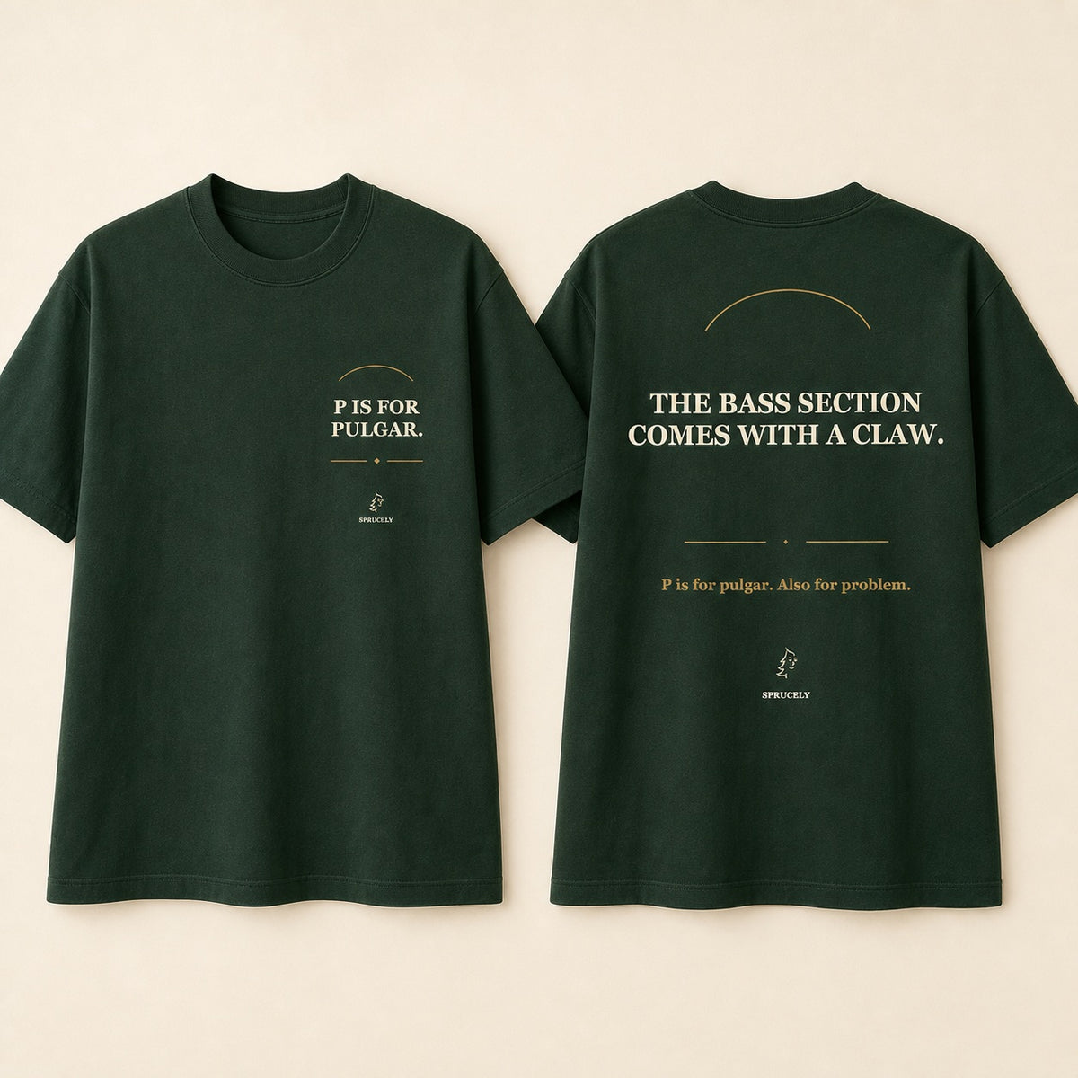 The Bass Claw T-Shirt, front and back views