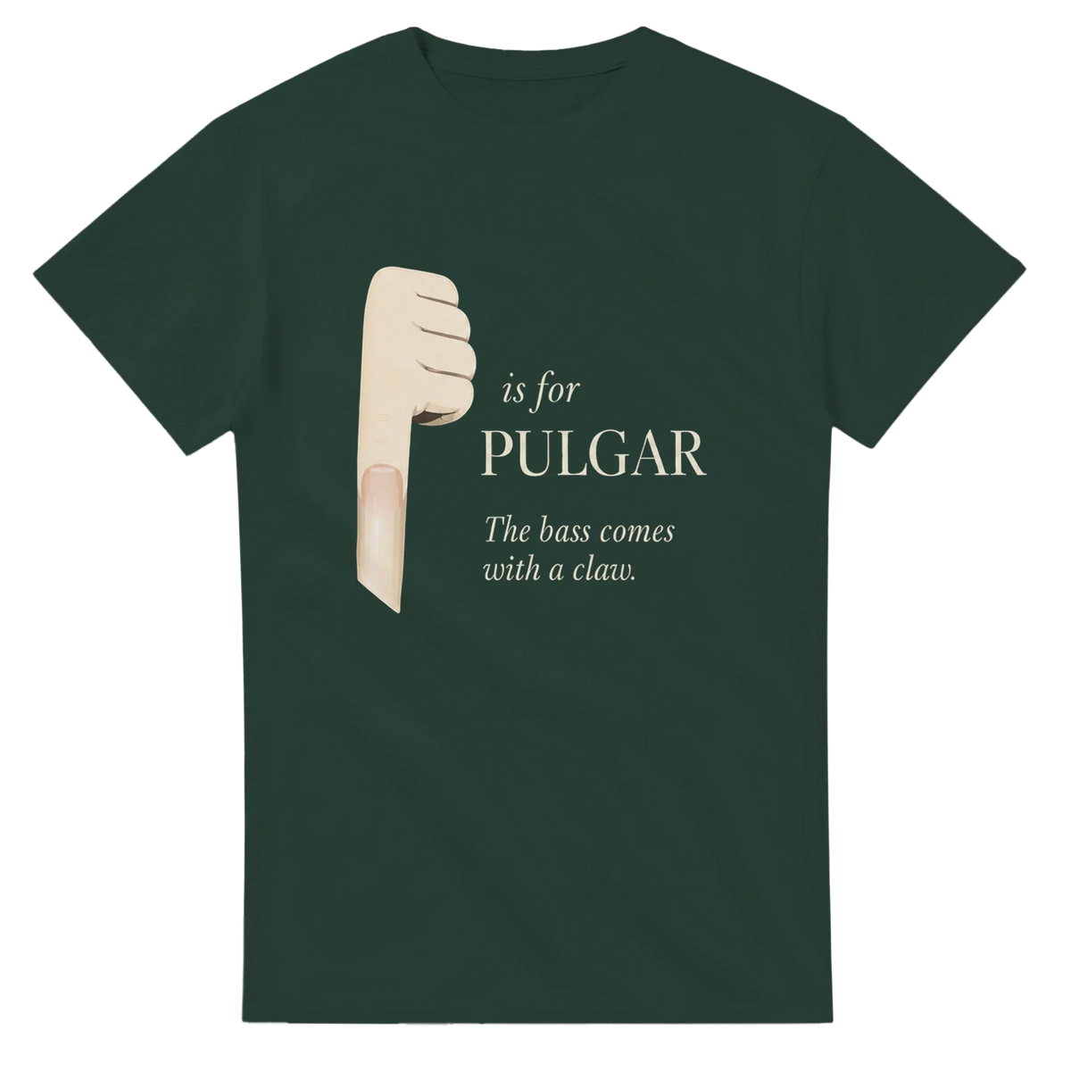 Forest Green Gelato mockup of The Bass Claw Minimal T-Shirt