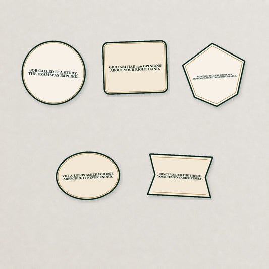 Composer Studies Sticker Set — Light Edition on a neutral studio background
