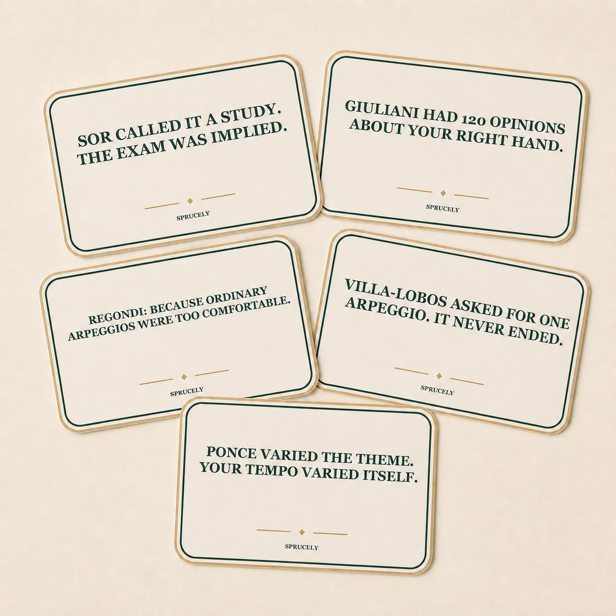 Composer Studies set of five classical guitar stickers