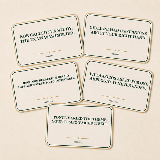 Composer Studies set of five classical guitar stickers