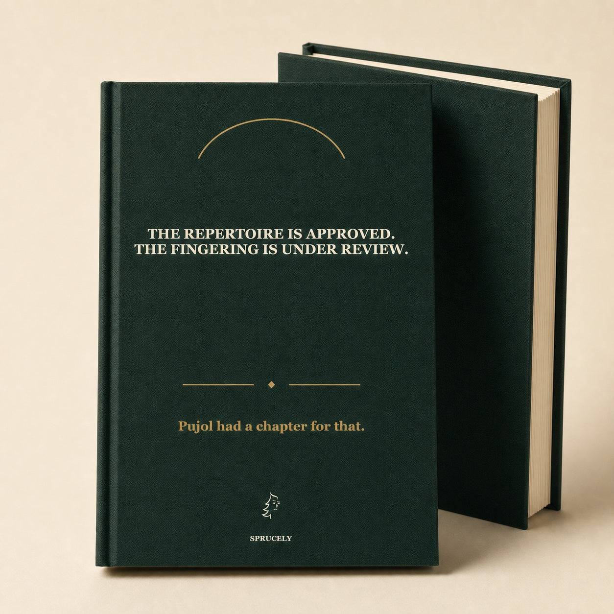 Fingering Under Review deep forest green A5 notebook