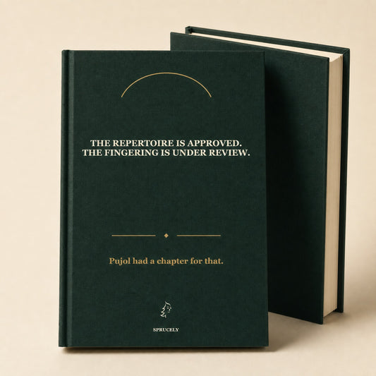 Fingering Under Review deep forest green A5 notebook