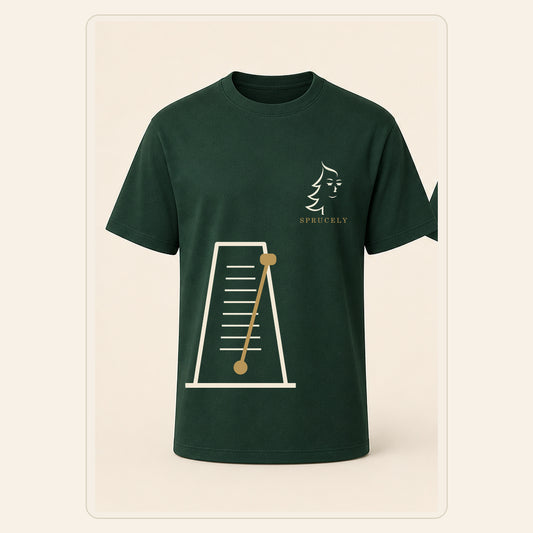 Make It Sound Easy Minimal T-Shirt, Forest Green, vista frontal sobre fondo neutro