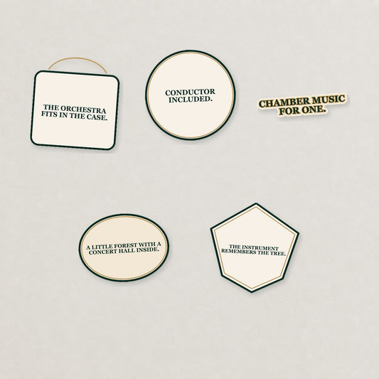 Miniature Orchestra Sticker Pack — Light Edition on a neutral studio background