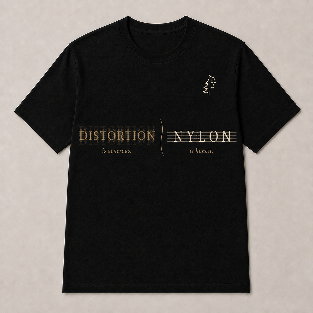 Nylon Is Honest Minimal T-Shirt in Forest Green with the approved Design C