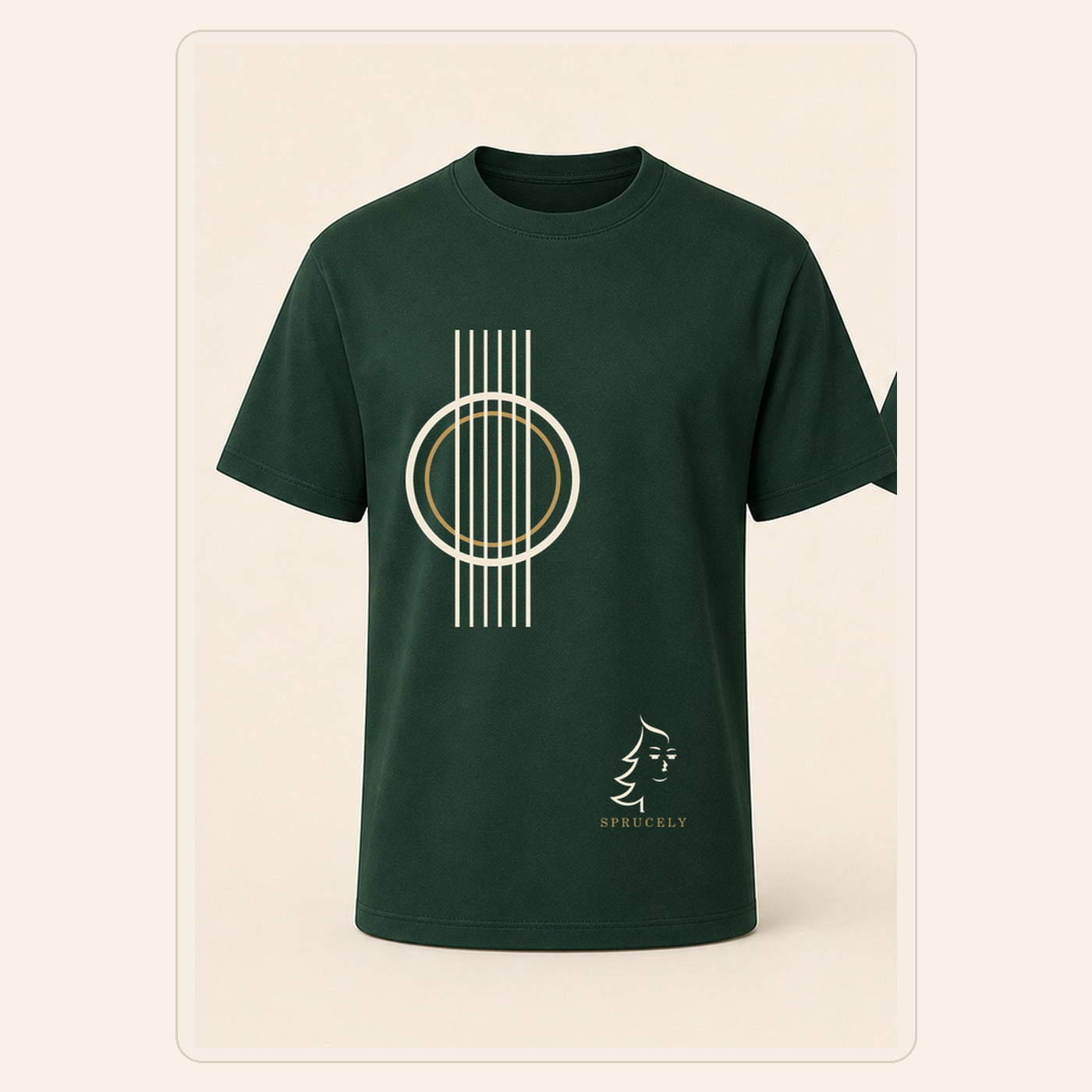 Nylon Is Honest Minimal T-Shirt, Forest Green, vista frontal sobre fondo neutro