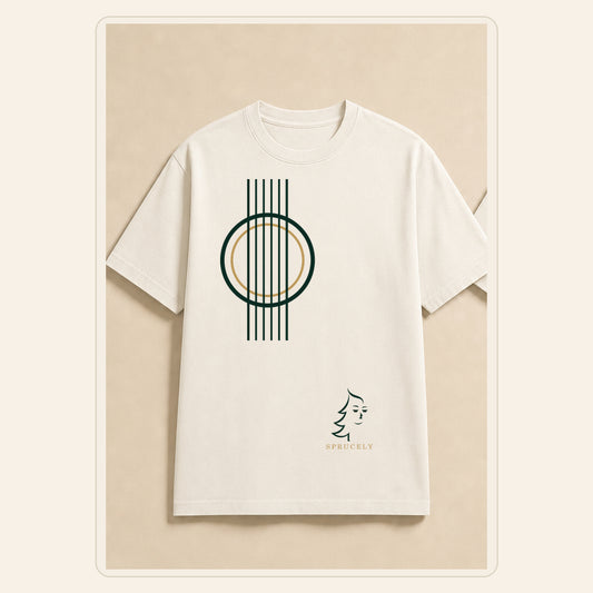 Nylon Is Honest Minimal T-Shirt — Warm Ivory Edition, vista frontal sobre fondo neutro