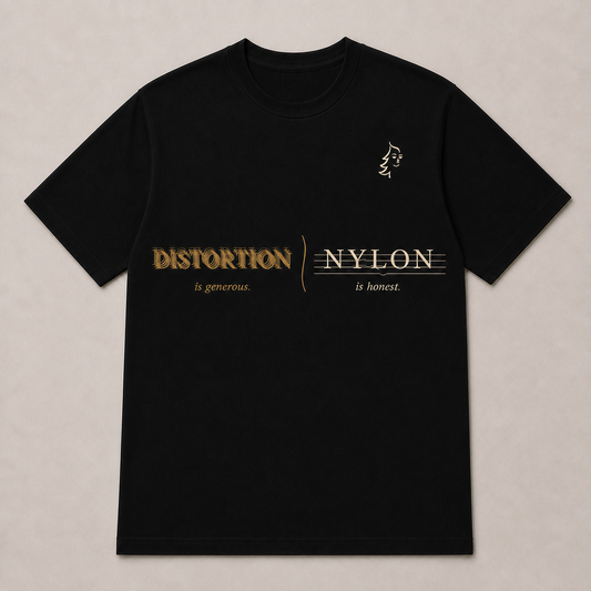 Nylon Is Honest Minimal T-Shirt in Forest Green with Design C, front flat-lay