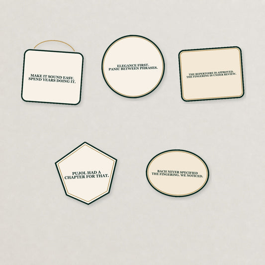 Practice & Repertoire Sticker Pack — Light Edition on a neutral studio background
