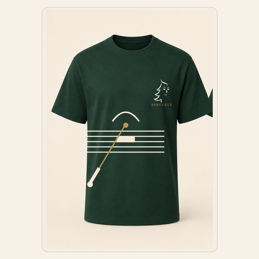 Quiet Authority Minimal T-Shirt, Forest Green, vista frontal sobre fondo neutro