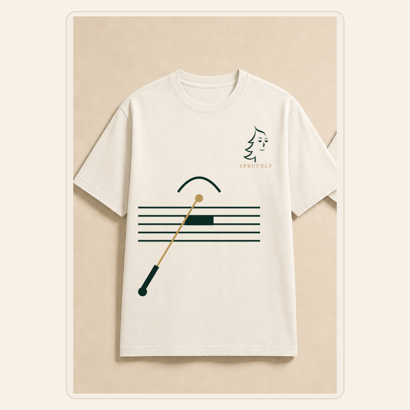 Quiet Authority Minimal T-Shirt — Warm Ivory Edition, vista frontal sobre fondo neutro