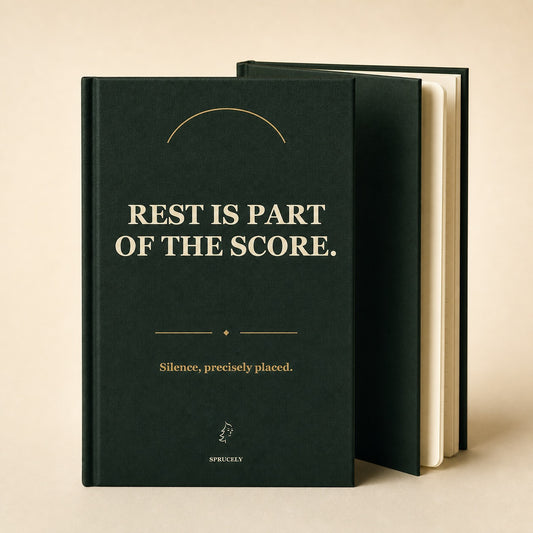 Rest Is Part of the Score Notebook by Sprucely