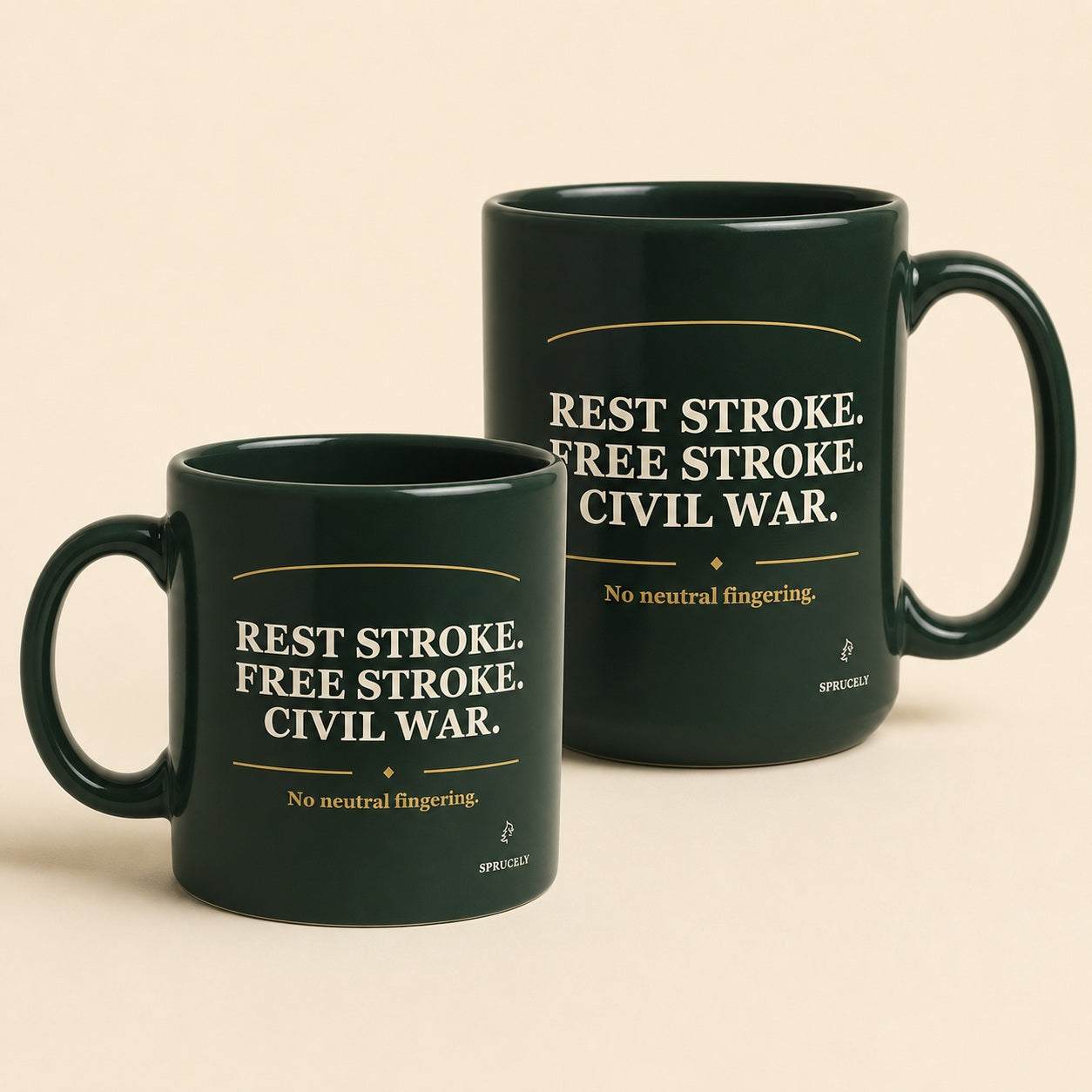 Rest Stroke Civil War mugs in 11 and 15 ounce sizes