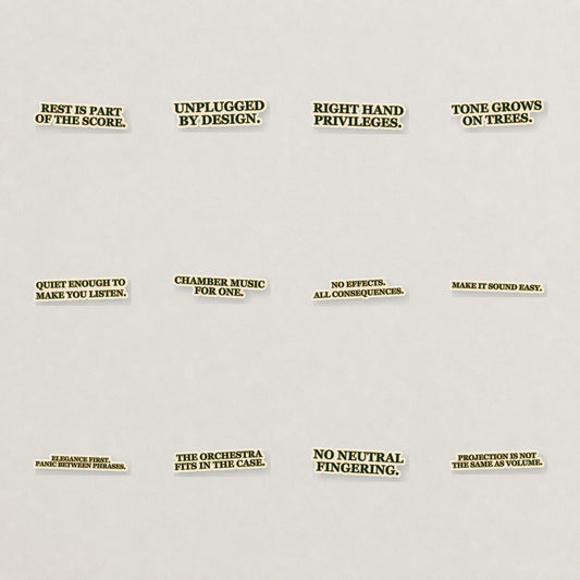 Sprucely Lettering Sticker Set — Warm Ivory on a neutral studio background