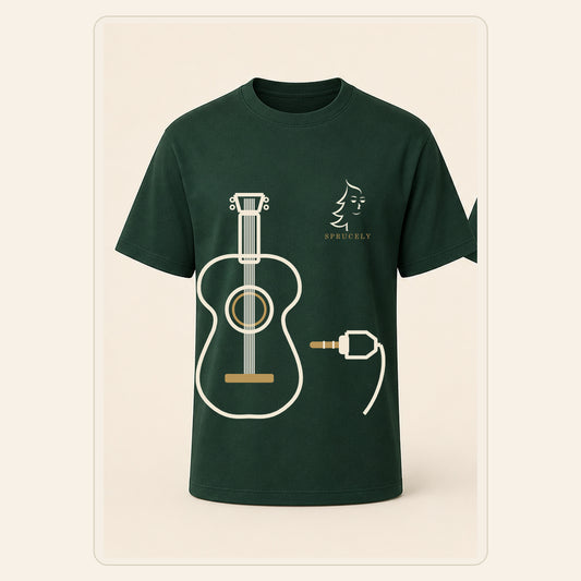 Unplugged by Design Minimal T-Shirt, Forest Green, vista frontal sobre fondo neutro